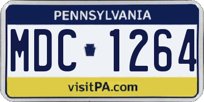 PA license plate MDC1264