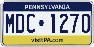 PA license plate MDC1270