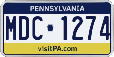 PA license plate MDC1274