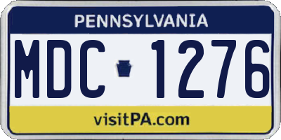 PA license plate MDC1276