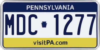 PA license plate MDC1277