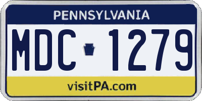 PA license plate MDC1279