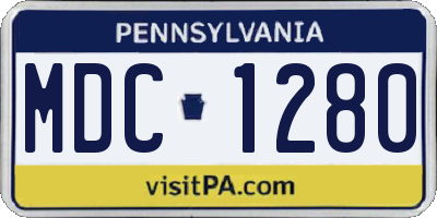 PA license plate MDC1280
