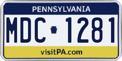 PA license plate MDC1281