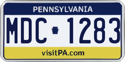 PA license plate MDC1283