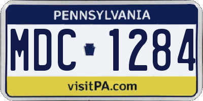 PA license plate MDC1284