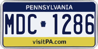 PA license plate MDC1286