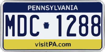 PA license plate MDC1288