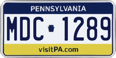 PA license plate MDC1289