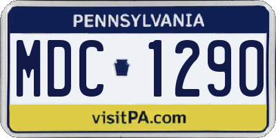 PA license plate MDC1290