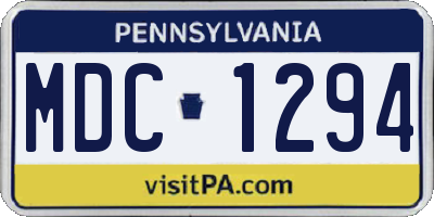 PA license plate MDC1294