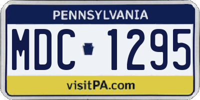 PA license plate MDC1295