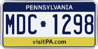 PA license plate MDC1298