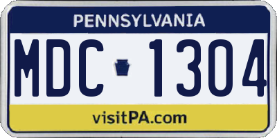 PA license plate MDC1304