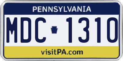 PA license plate MDC1310
