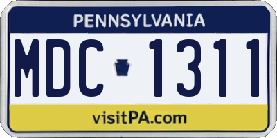 PA license plate MDC1311