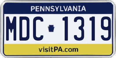 PA license plate MDC1319