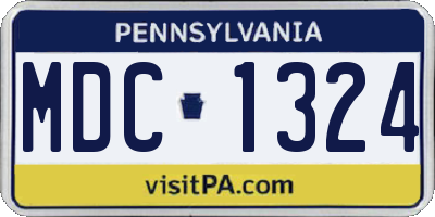 PA license plate MDC1324