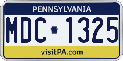 PA license plate MDC1325