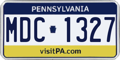 PA license plate MDC1327