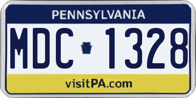 PA license plate MDC1328