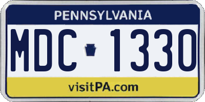 PA license plate MDC1330