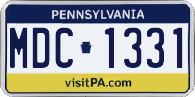 PA license plate MDC1331