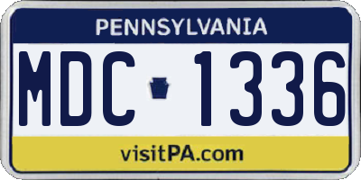 PA license plate MDC1336