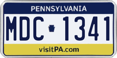 PA license plate MDC1341