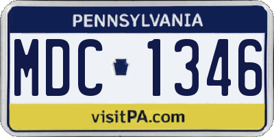 PA license plate MDC1346