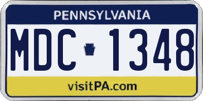 PA license plate MDC1348