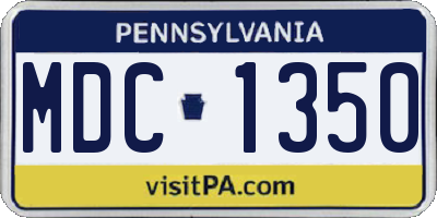 PA license plate MDC1350