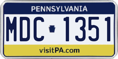PA license plate MDC1351