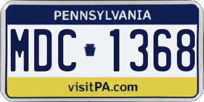 PA license plate MDC1368