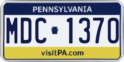 PA license plate MDC1370