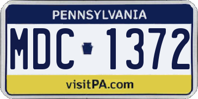 PA license plate MDC1372