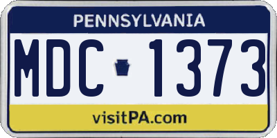 PA license plate MDC1373