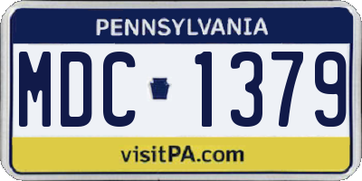 PA license plate MDC1379