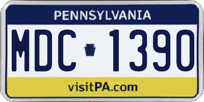 PA license plate MDC1390