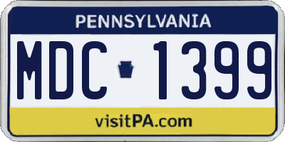 PA license plate MDC1399