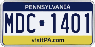 PA license plate MDC1401