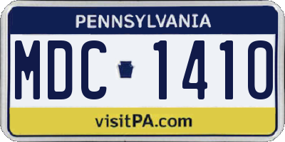 PA license plate MDC1410