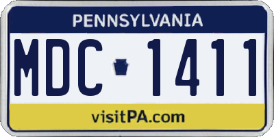PA license plate MDC1411