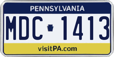 PA license plate MDC1413