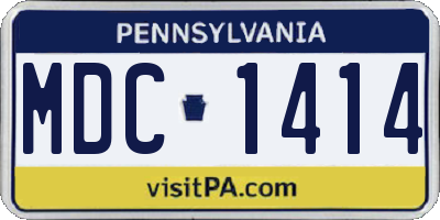 PA license plate MDC1414