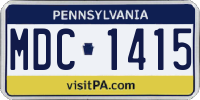 PA license plate MDC1415