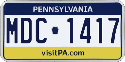 PA license plate MDC1417