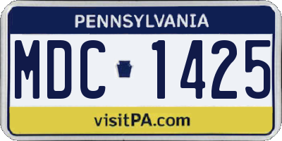 PA license plate MDC1425