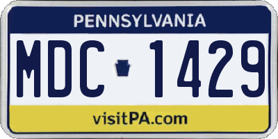 PA license plate MDC1429