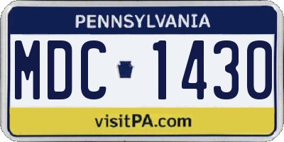 PA license plate MDC1430